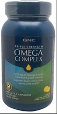 GNC Triple Strength Omega Complex 90 Count Omega 3 6 9 Heart Health Exp:  12/26