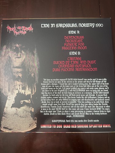 MAYHEM Dawn of the Black Hearts LP DarkThrone Gorgoroth RARE DEAD RED Splatter - Picture 2 of 4