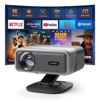 VISSPL H10 Proiettore Smart Home, 800 ANSI, 4K, Supporta WiFi 6, Netflix, YouTube