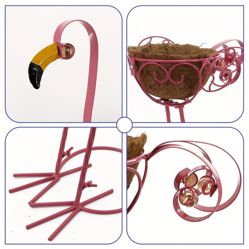 2x Flamingo Planter Flamingo Flowerpot Decorative Flowerpot Rack - Picture 2 of 7