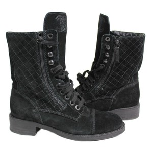 chanel military boots