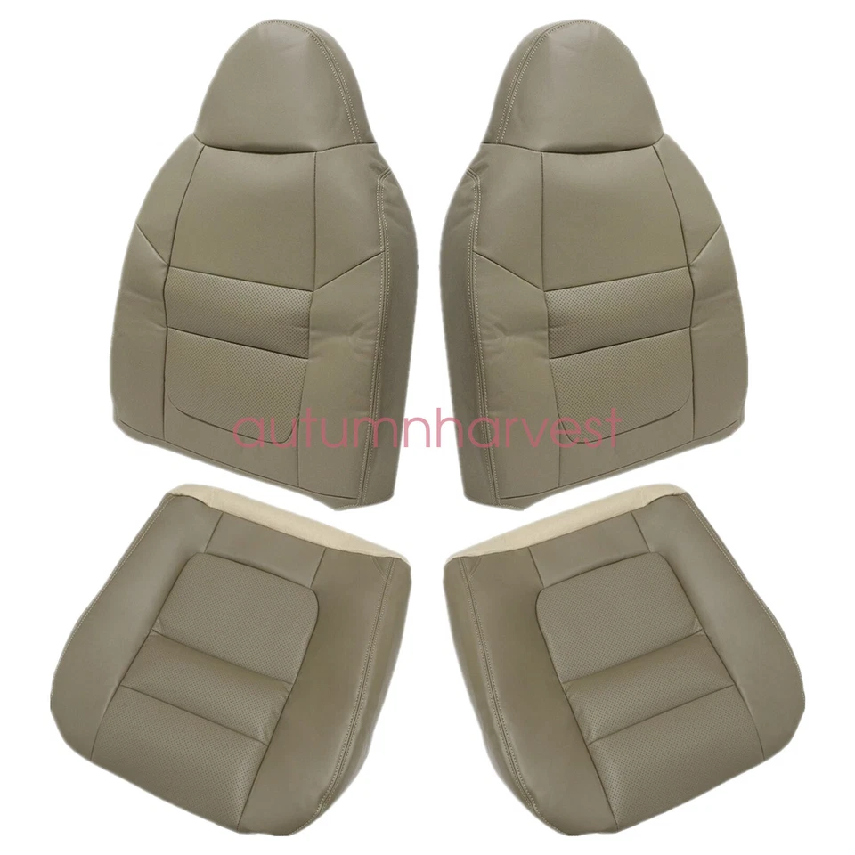 Cubierta de asiento de cuero tostado para Ford F250 F350 Lariat 2001 lado conductor/pasajero Foto 3 de 4