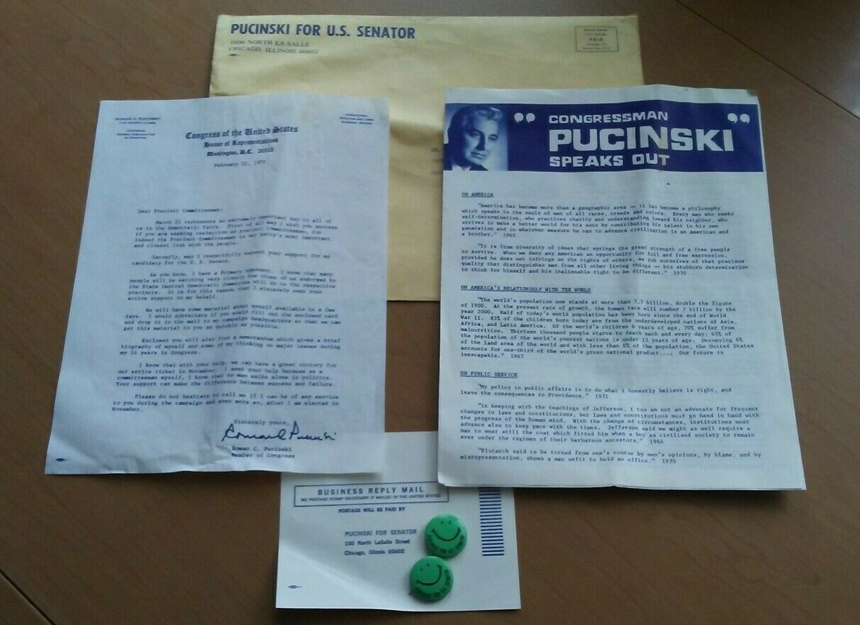 Lot of ROMAN PUCINSKI Political Memorabilia