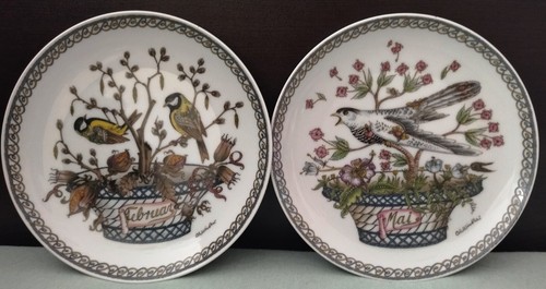 Vintage German TwoPlates in Limited Series Painted by Ole Winther Months - Picture 2 of 8