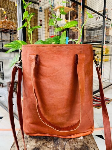 Borsa donna 14" vera affidabile in pelle rischiosa shopping fatta a mano - Foto 6 di 6
