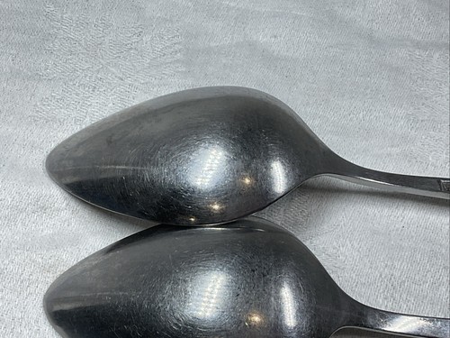 2 Vintage Viners Mosaic Cutlery Dessert Spoons Retro 18.5cm 7 1/4” Mid Century M - Picture 7 of 14