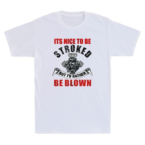 It's Nice To Be Stroked Funny Racing Drag Race Retro Men's Short Sleeve T-Shirt - Picture 3 of 8