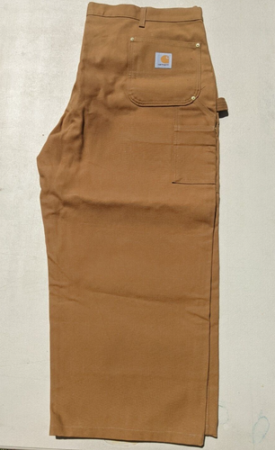 Vintage Carhartt Work Pants BO1 BRN Double Knee Canvas Made In USA 46 x 30 New - Picture 1 of 13