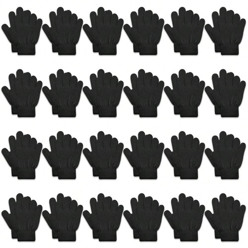 24 Pairs of Warm Knitted Winter Gloves for Kids - Bulk, for Cold Weather - Picture 50 of 72