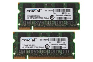 Crucial-4GB-4-GB-2X-2GB-PC2-5300-DDR2-667MHz-200PIN-SODIMM-Laptop-Memory-RAM-2-G