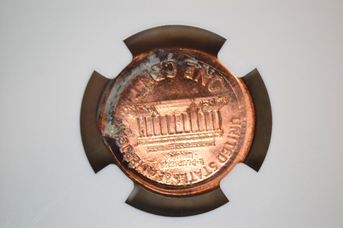 1999 Lincoln Cent- Broadstruck w/ Obverse Indent- NGC MS-64 RD. Dramatic!! - Picture 5 of 5
