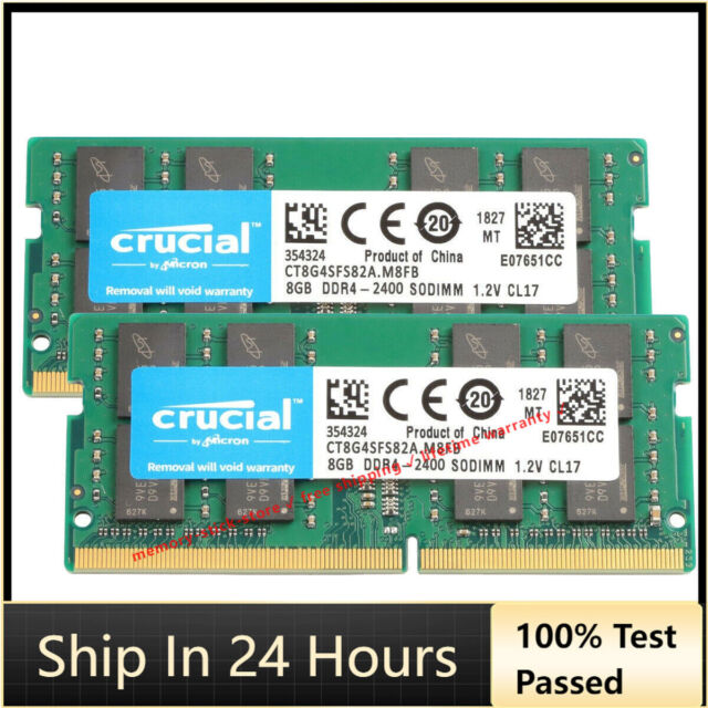 CRUCIAL 8GB DDR4 2400 PC4-19200 Laptop 260-Pin SODIMM Notebook Memory RAM 2x 8G CRUCIAL 8GB DDR4 2400 PC4-19200 Laptop 260-Pin SODIMM Notebook Memory RAM 2x 8G