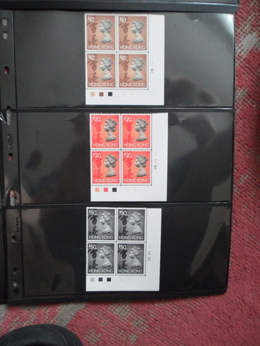 Hong Kong 1992-97 QEII Def set SG702-717 in fresh plate No U/M block of 4 - Picture 5 of 5