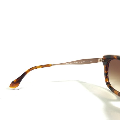 Morgenthal Frederics Sunglasses 197 TYRA Gold Tortoise Square with Brown Lenses - Picture 8 of 10