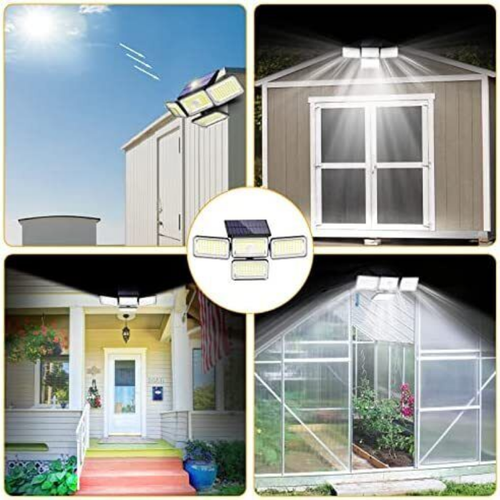 90000LM Solar Security Lights 4 Head Motion Sensor Lights Adjustable Flood Light - Picture 6 of 23