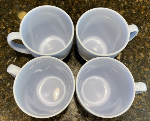Set Of 4 Corelle Corning Stoneware Light Blue Periwinkle 12oz Mugs Cups Coffee - Picture 4 of 7