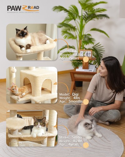 PAWZ Road Cat Tree Tower Scratching Post Scratcher Cat Condo Tree Kitten Bed Toy - Picture 24 of 51