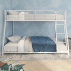 Twin Over Full Bunk Beds w/ Ladder Kids Teens Adult Dorm Bedroom Furniture White