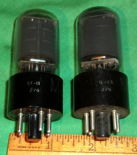 2-MAGNAVOX 6V6GT Audio Pentode Tubes (by RCA) Grrey Glass Blk Plates 1950's - Picture 3 of 5