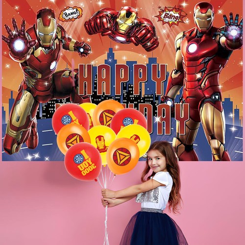 Iron Man Party Supplies Birthday Decoration Set Plates Balloons Banner - Picture 8 of 8