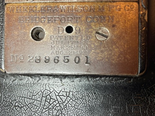 1892 Wheeler & Wilson D9 Antique Sewing Treadle Machine Head D-9 No: 2896501 - Picture 3 of 24