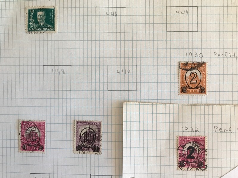 Vintage Hungary 1930-1932 Stamps  Lot 5 Stamps