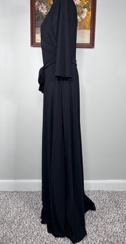 Moss Fit & Flare Dress Women's Large Stretch V-Neck 3/4 Sleeve Black Belted NWT - Bild 2 von 13