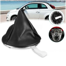 Leather Car Gear Stick Shift Shifter Cover Boot Black For Fiat 500C 2007-2015 US