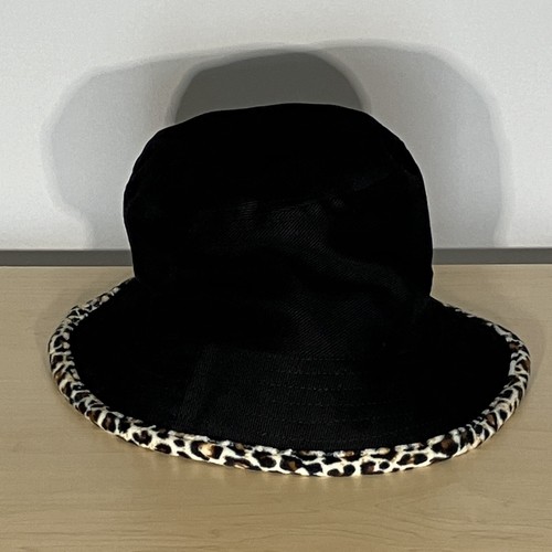 Brandy Melville One Size Bucket Hat Black Leopard Print 100% Cotton Used - Picture 3 of 9