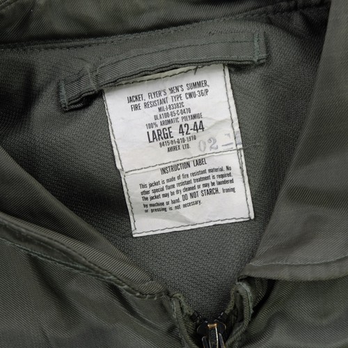 Rare Vintage AVIREX Fire Resistant Flyers CWU-36/P Aviator Jacket 80s 90s USAF L - Picture 2 of 14