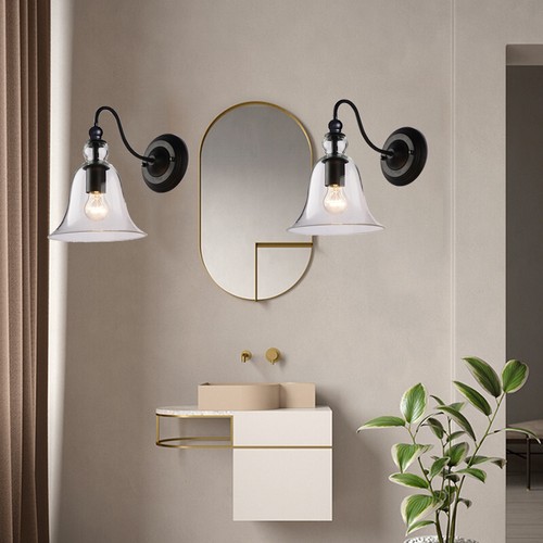 2X Bedroom Glass Wall Lamp Indoor Wall Lights Hallway Wall Lighting Wall Sconce - Picture 9 of 11
