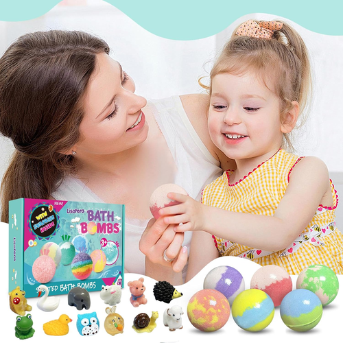 Bath Bombs for Kids 12Pcs Bath Bombs with Surprise Toys Inside Natural and Org - Picture 6 of 12