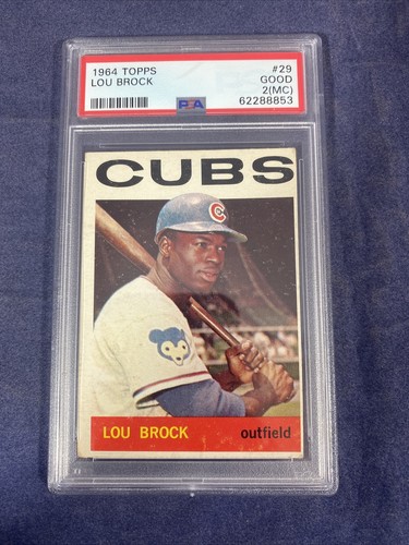 1964 Topps Lou Brock #29 PSA 2 (mc) HOF Chicago Cubs
