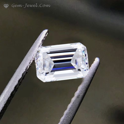 Lovely 8 X 6 MM 1.50 Carat Full White Emerald Shape Cut Loose Moissanite 4 Ring - Picture 5 of 10