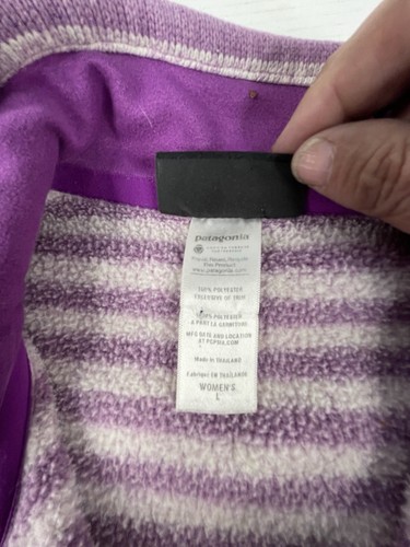 Patagonia Better Sweater Purple Striped 1/2 Zip Fleece Pullover Size L Outdoor - Picture 8 of 10