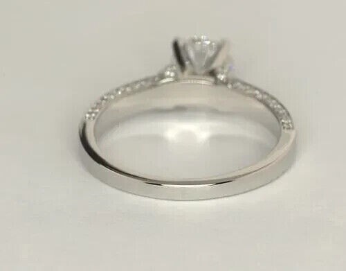 2CT Round Cut Lab Created Diamond Engagement Women's Ring 14k White Gold Plated - Picture 4 of 4