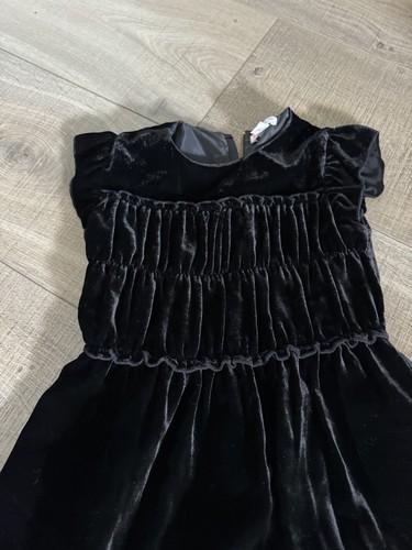Crew Cuts J Crew Girls Black Velvet Pleated Zip Up Dress Special Occasion 6 - Picture 3 of 6