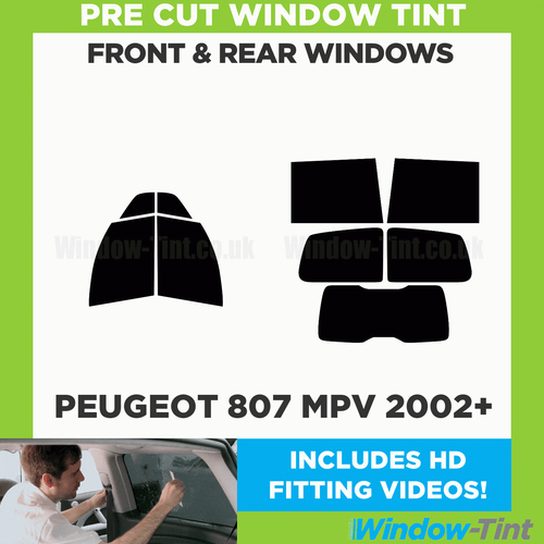 For Peugeot 807 MPV 2002+ Full Pre Cut Window Tint Kit Front & Rear Tinting Film - Picture 2 of 10