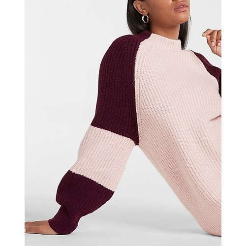 Vestido Suéter Express Colorblock Cuello Simulado Cambio XS - Imagen 2 de 4