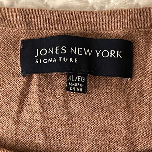 Jones New York Signature Strickbluse XL hellbraun relaxed Kurzarm Corpcore - Bild 8 von 9