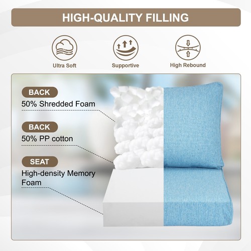 Juego de cojines de asiento profundo para patio Aoodor con lazos asiento de sofá exterior y cojín de respaldo - Imagen 29 de 81