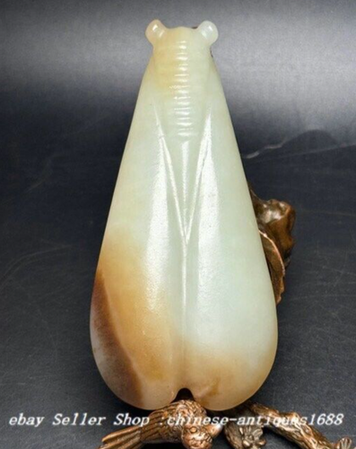 Pendentif amulette animal 3'' culture Hongshan naturel ancien jade sculpté cigale remises cicala