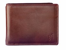 Mans Strong Money Clip Cardholder Bifold Wallet 100% Real Leather With Gift Box