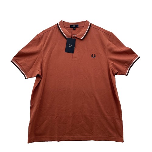 Raf Simons x Fred Perry Orange mesh polo shirt. Size L Fits