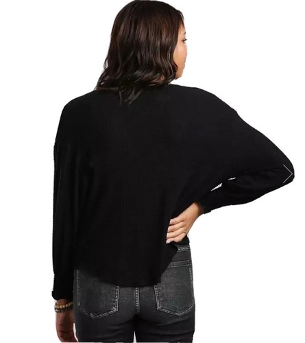 Daytrip Tie Front Cardigan Black Woman XL New - Picture 2 of 12