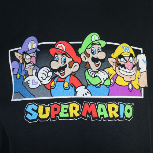 MENS SUPER MARIO BLACK GRAPHIC SHORT SLEEVE SHIRT SMALL NWT - Picture 2 of 2
