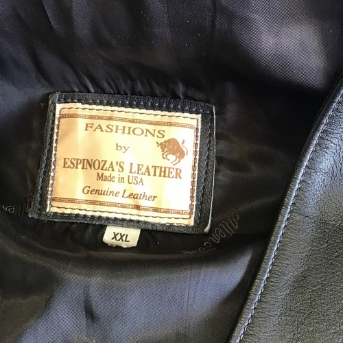 MENS XXL LEATHER BIKER VEST - WITH PROFESSIONALY INSTALLED PATCH - Picture 5 of 12