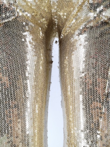 BALMAIN Women's Gold Sequin Embellished Skinny Trousers Size FR 38 UK 10 - Used - Picture 8 of 12