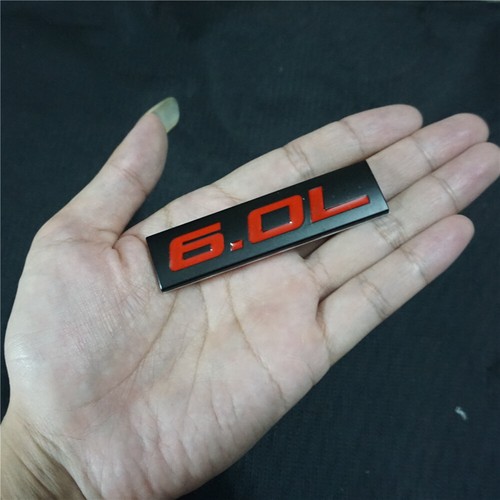 1x Red 6.0L Black Metal Emblem Badge Sticker Decal Edition 3D Motors Limited Car - Bild 2 von 12