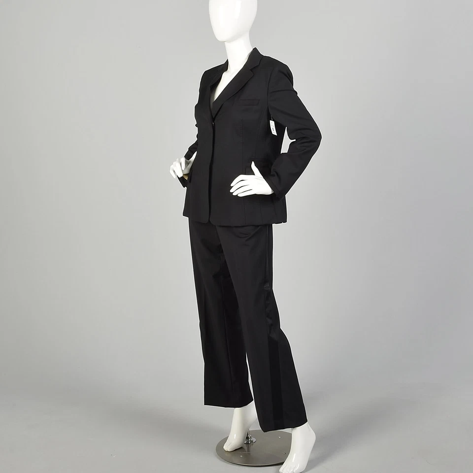 Traje formal Strenesse negro mediano años 2000 cintura Hollywood pantalones de colección Foto 3 de 4